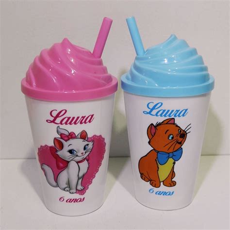 Copo Twister 300ml Gata Marie com Tampa Chantilly | Elo7