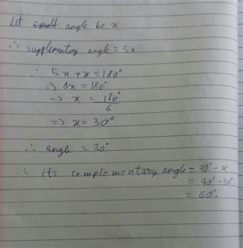 The measure of an angle is 1/5 times the measure of its supplementary ...