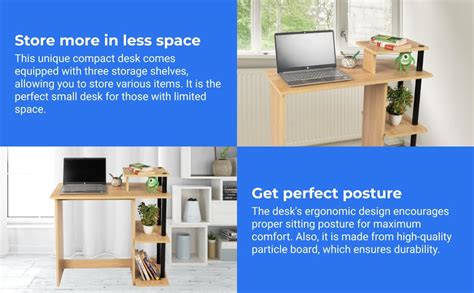 Kawachi Wooden Laptop Study Table Computer Desk Bookshelf, Printer ...