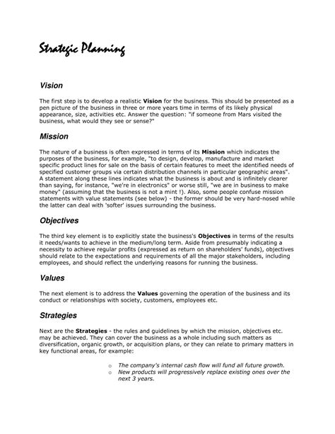 Image result for Strategic Plan Example PDF