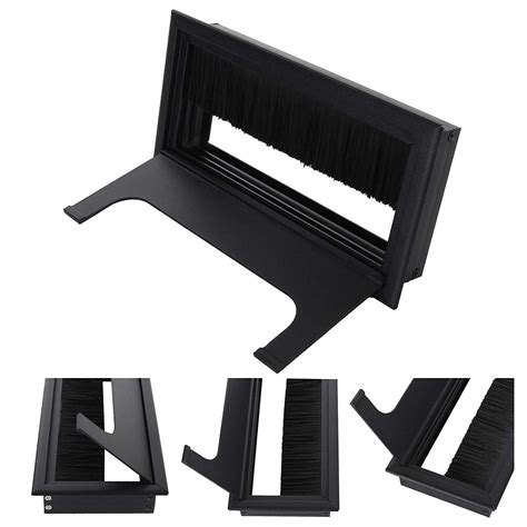 Buy 5 Pack 160mm Length Black Metal Rectangle Cable Grommets Square ...