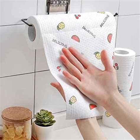 HULPPRE Kitchen Cleaning Cloth(50pcs/roll) with Stand,Washable ...