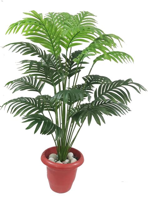 Buy BK MART Polyester Natural Looking 18 Leaves Areca Palm | Ornamental ...