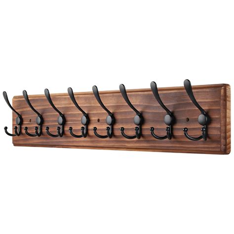 Amazon.com: PHINGEER Coat Rack Wall Mount, Wooden Heavy Duty Coat Rack ...