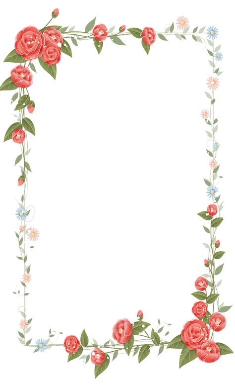 Border Flowers Drawing Clip art - Hand painted flower borders png ...