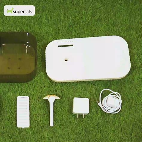 Skatrs Water Fountain with Food Bowl & Adapter for Dogs and Cats (Grey ...