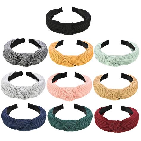 Upgraded 10 Pieces Wide Headbands Knot Turban Headband Hair Band ...