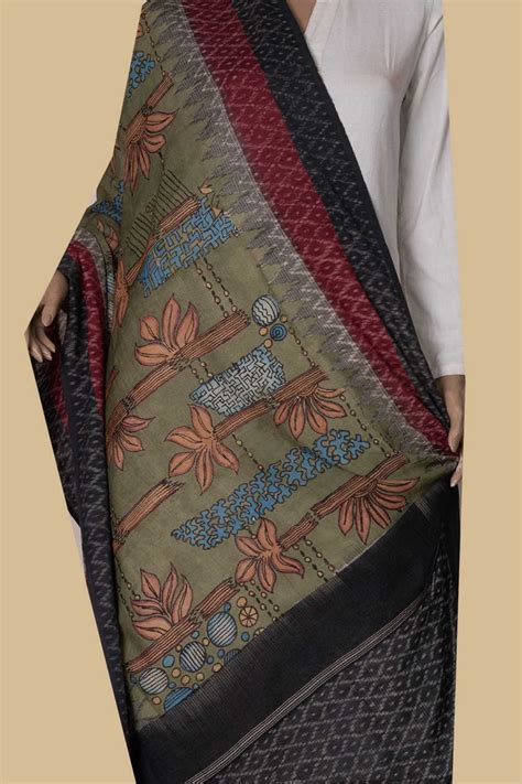 Kalamkari Dupatta - Buy Hand Painted Pen Kalamkari Dupatta Online ...