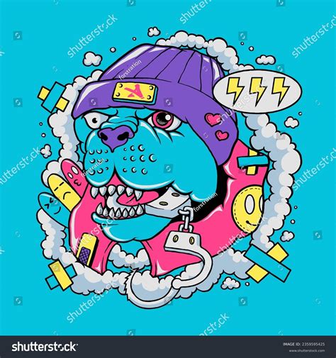 Wild Bite Cool Cartoon Illustration 库存矢量图（免版税）2359595425 | Shutterstock