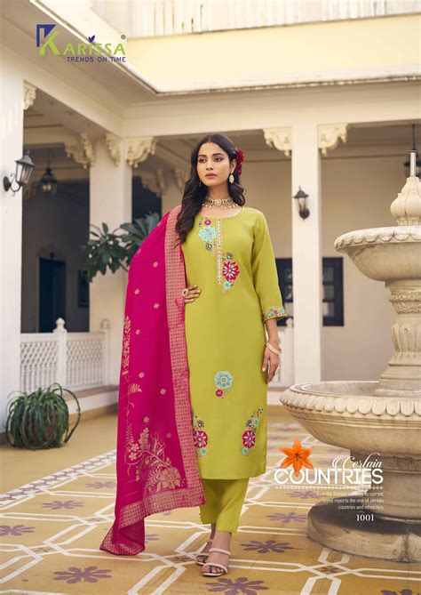 Karissa Inaya Embroidery Kurti Bottom With Dupatta Collection