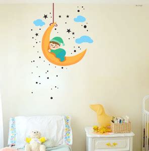 Sticker Hub 57 cm Creatick Situdio Sleeping Baby, Moon - Stars Wall ...