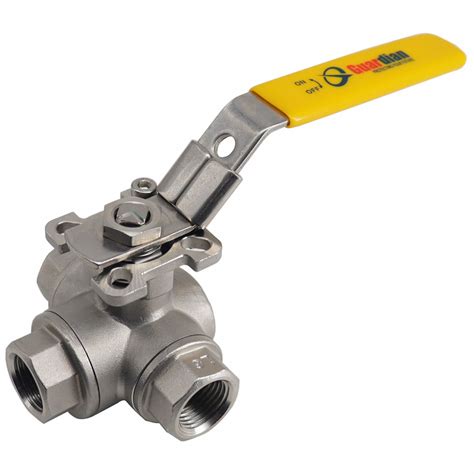 1 in, 316 Stainless Steel, Manual Three-Way Ball Valve - 796AK0 ...