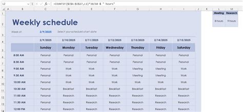 Image result for Making a Weekly Schedule in Excel