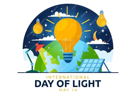 Premium Vector | International day of light illustration to the importance use of lamp and ...