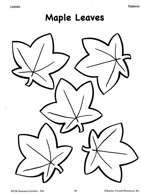 Printable Leaves Template