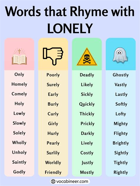 Creative Rhymes for Lonely: 672 Inspiring Words List