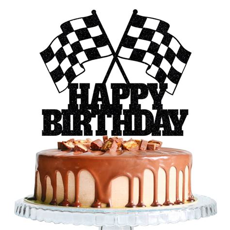 Buy Car Cake Topper Race Car Cake Decorations for Racing Car Checkered ...