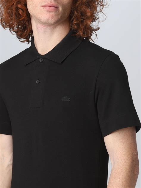 LACOSTE: polo shirt for man - Black | Lacoste polo shirt PH8361 online ...