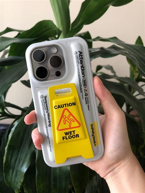 Wet Floor Caution Sign Independent Design iPhone Case with Phone Holder ...
