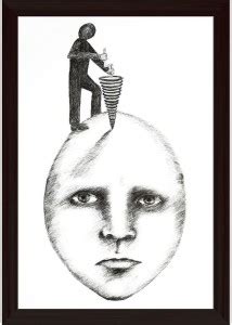 Abstract Art D14 Paper Poster Dark Brown Frame | Top Acrylic Glass ...