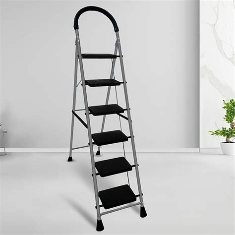 TRENDY Carbon Steel 6 Step-Ladder For Home | Heavy Duty Foldable Ladder ...