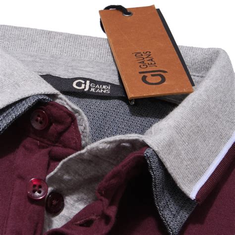 9064X polo uomo GAUDI' JEANS DOPPIO COLLETTO purple polo t-shirt man