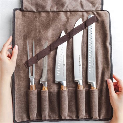 Schmidt Bros. Zebra Wood BBQ 6-Piece Knife Set | Uncrate Supply