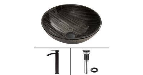 Vigo VGT683 16-1/2" Glass Bathroom Vessel Sink with Duris Single Hole ...