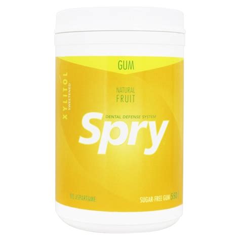 Spry Dental Defense Sugar-Free Gum with Xylitol Natural Fruit -- 550 ...