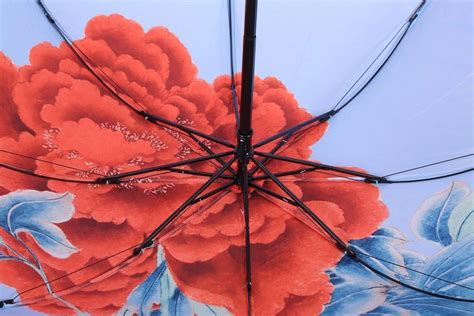 FabSeasons Blue Floral Digital Printed 3 Fold Fancy Manual Umbrella ...