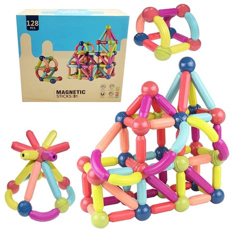 Buy Kiditos DIY STEM Magnetic Sticks Building Blocks Toy for Kids, 3D ...
