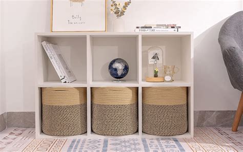 Buy voten Shelving Cloth Closet Organizing Basket Bins 4 Packs,Rope Toy ...