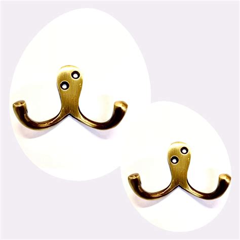 DOCOSS -Pack of 4-Antique-2 Pin Bathroom Cloth Hanger Wall Robe Hooks ...
