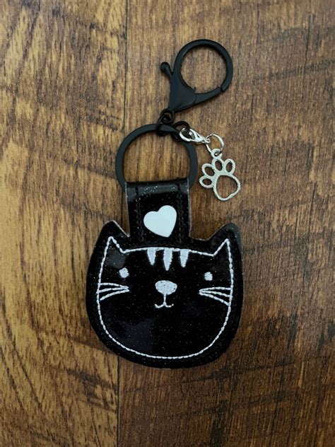 Black Cat Key Fob Black Cat Snap Tab Black Cat Lover Gift - Etsy