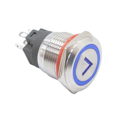 19FXHX 19mm Flat Spring Metal Push Button with Illuminated Arrow Mark ...