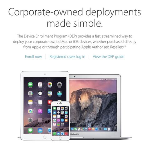 Rezultat imagine pentru Apple Device Enrollment Program