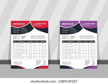 Simple Invoice Format Professional Company Invoice Stock Vector ...