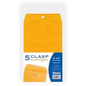 BAZIC 6 inches by 9 inches Clasp Envelope 6 Per Pack,Yellow : Amazon.in ...