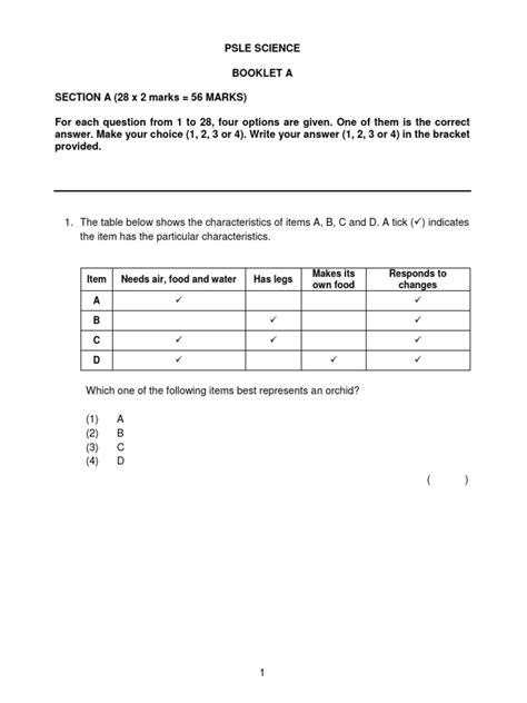 Image result for PSLE 2016 Science Answer Key