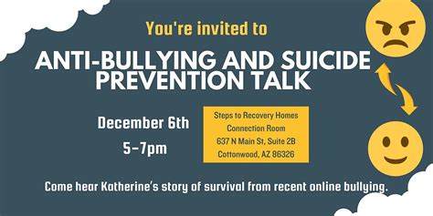 Anti-bullying and Suicide Prevention Talk, Steps to Recovery Homes ...