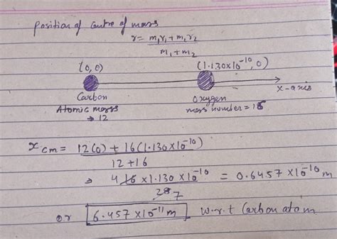 Examples of centre of mass example : (a) the distance between the ...