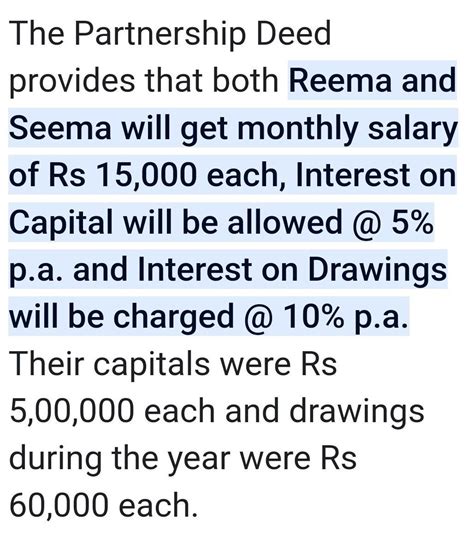 Reema and seema are partners sharing profits equally the partnership ...