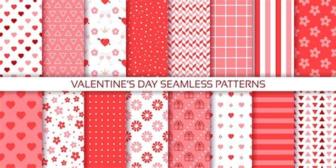 Valentines day pattern cute seamless background red pink prints with ...