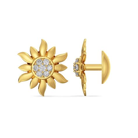 Joyalukkas 22k (916) Yellow Gold Stud Earrings for Girls : Amazon.in ...