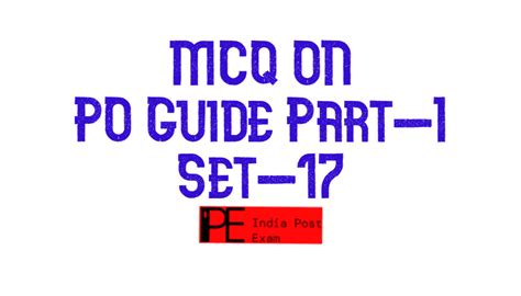 Multiple Choice Question Set-17_PO Guide Part-1 ! GDS to MTS exam ...
