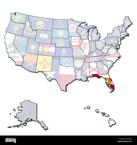 United states map with states borders Cut Out Stock Images & Pictures - Alamy