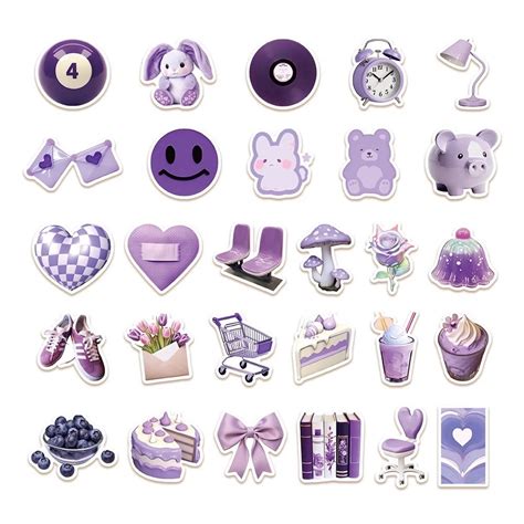 Purple Assorted Aesthetic Stickers Vinyl Sticker Pack Lifestyle - Etsy
