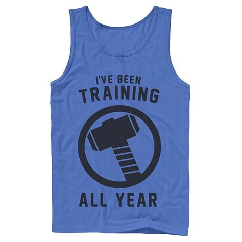 Men's Marvel Avengers Thor I've Been Training All Year Hammer Logo Tank Top