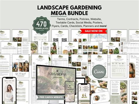 Landscaping Business Forms, Landscape Gardener Canva Website, Printable ...