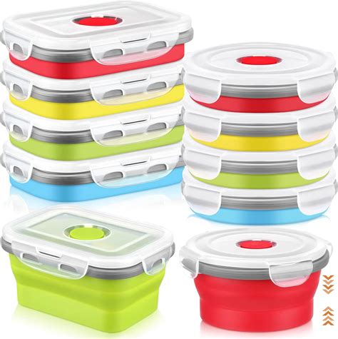 Amazon.com: 8 Pcs Small Silicone Collapsible Food Storage Containers ...